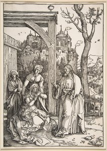 Chrystus żegnający się z Matką, z Życia Dziewicy, ca. 1504. autorstwa Albrecht Dürer