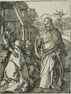 Chrystus żegnający się z matką, z Małej pasji drzeworytu autorstwa Albrecht Dürer