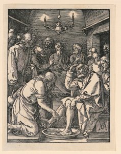 Chrystus myjący stopy, z serialu Mała pasja autorstwa Albrecht Dürer