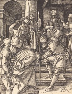 Chrystus przed Annaszem, prawdopodobnie ok. 15091510. autorstwa Albrecht Dürer
