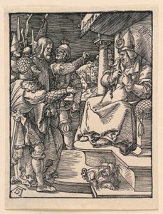 Chrystus przed Kajfaszem, z serii Mała pasja autorstwa Albrecht Dürer