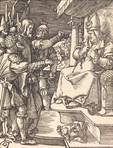 Chrystus przed Kajfaszem, prawdopodobnie ok. 15091510. autorstwa Albrecht Dürer