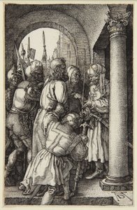 Chrystus przed Piłatem (seria Męka rytowana) autorstwa Albrecht Dürer