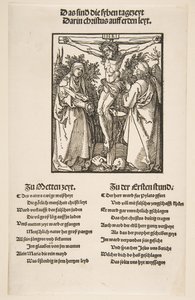Chrystus na krzyżu między Dziewicą a św. Janem pierwszy z dwóch arkuszy, 1510. autorstwa Albrecht Dürer