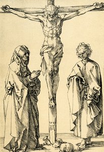 Chrystus na krzyżu z Maryją i Janem