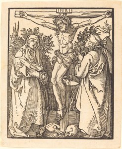 Chrystus na krzyżu z Maryją i św. Janem, 1510. autorstwa Albrecht Dürer