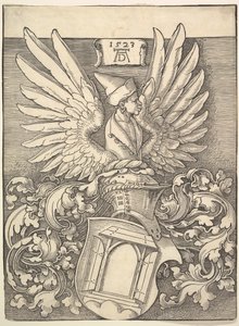 Herb Albrechta Dürera, 1523. autorstwa Albrecht Dürer