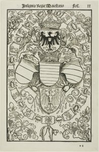 Herb Maksymiliana I jako króla Rzymian autorstwa Albrecht Dürer