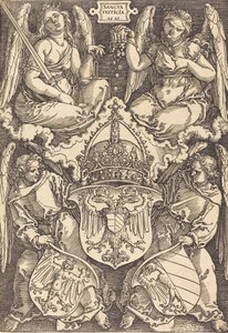 Herb Cesarstwa Niemieckiego i miasta Norymberga, 1521. autorstwa Albrecht Dürer