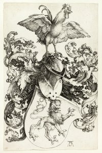 Herb z lwem i kogutem autorstwa Albrecht Dürer