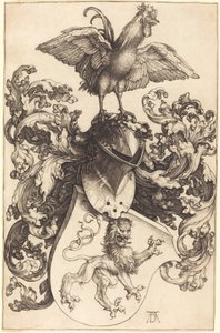 Herb z lwem i kogutem autorstwa Albrecht Dürer