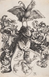 Herb z lwem i kogutem autorstwa Albrecht Dürer