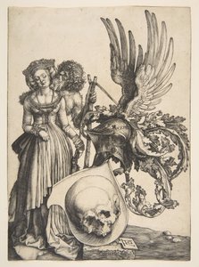 Herb z czaszką, 1503. autorstwa Albrecht Dürer