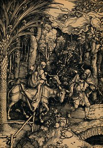 Ucieczka do Egiptu, 1503-1504. autorstwa Albrecht Dürer