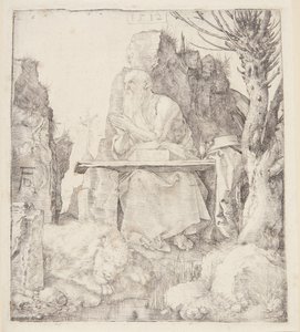 Święty Hieronim przy zwiędłej wierzbie autorstwa Albrecht Dürer