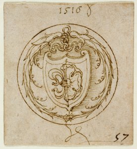 Projekt ornamentu lub sygnetu z herbem Lazarusa Spenglera autorstwa Albrecht Dürer