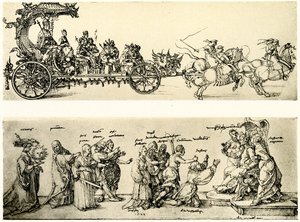 Szkic rydwanu cesarza Maksymiliana I autorstwa Albrecht Dürer