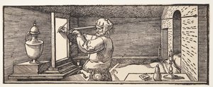 Rysownik rysujący wazon autorstwa Albrecht Dürer