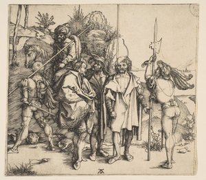 Pięciu Piechoty i Turek Konny, ca. 1495. autorstwa Albrecht Dürer