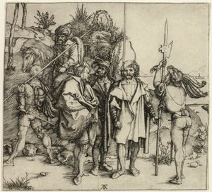 Pięć Landsknechtów i Orient na koniu autorstwa Albrecht Dürer