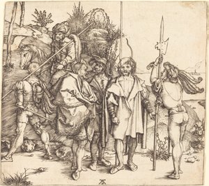 Pięciu żołnierzy i Turk na koniu autorstwa Albrecht Dürer