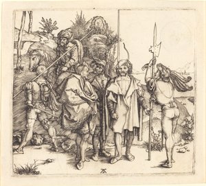 Pięciu żołnierzy i Turk na koniu autorstwa Albrecht Dürer