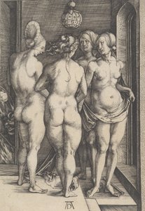 Cztery nagie kobiety, 1497., 1497. autorstwa Albrecht Dürer