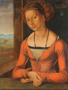 niemiecki: Bildnis einer Frau Fürleger mit geflochtenem Haar Portret młodej kobiety z włosami splecionymi w warkocz autorstwa Albrecht Dürer