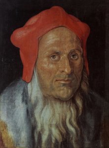 Niemiecki: Portret brodatego mężczyzny w czerwonej czapce Portret mężczyzny autorstwa Albrecht Dürer