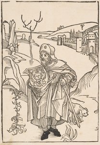 Gerson jako pielgrzym, frontyspis do Gersonis Opera, 1489.n.d. autorstwa Albrecht Dürer
