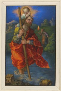 Święty Krzysztof zwrócony w prawo autorstwa Albrecht Dürer