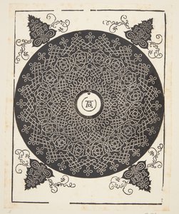 Przeplatany wzór sznurka z białym medalionem autorstwa Albrecht Dürer