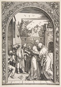 Joachim i Anna przy Złotej Bramie, z Życia Dziewicy, 1504. autorstwa Albrecht Dürer