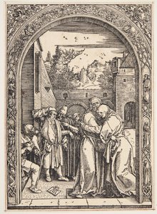 Joachim i św. Ann spotykają się przy Złotej Bramie autorstwa Albrecht Dürer
