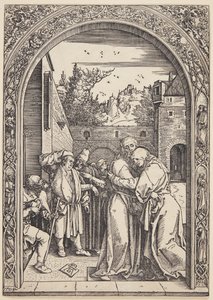 Joachim i św. Ann spotykają się przy Złotej Bramie autorstwa Albrecht Dürer