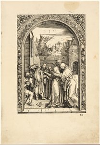 Joachim i św. Anna spotykają się przy Złotej Bramie, z „Życia Dziewicy” autorstwa Albrecht Dürer