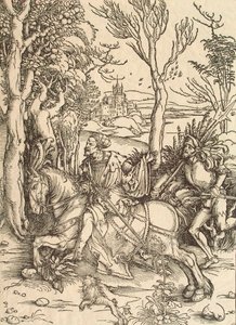 Rycerz i Lansquenet, c1497. autorstwa Albrecht Dürer