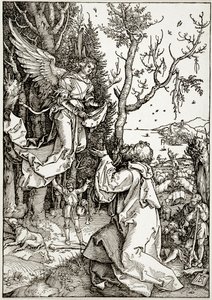 Życie Marii Panny: Joachim i anioł (Bartsch 78) autorstwa Albrecht Dürer
