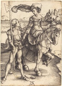 Dama na koniu i Lansquenet autorstwa Albrecht Dürer