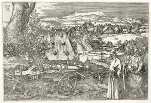 Krajobraz z armatą (Wielka armata) autorstwa Albrecht Dürer