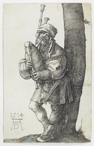 Grający na dudach (Bartsch 91) autorstwa Albrecht Dürer
