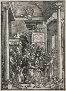 Życie Dziewicy: Adoracja Dziewicy z Dzieciątkiem przez świętych i aniołów autorstwa Albrecht Dürer