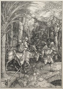 Życie Dziewicy: Ucieczka do Egiptu, 1504-1505. autorstwa Albrecht Dürer