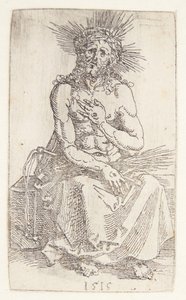 Człowiek boleści, siddende autorstwa Albrecht Dürer