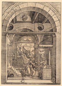 Zwiastowanie Pańskie, arkusz 8 z cyklu „Życie Maryi” autorstwa Albrecht Dürer