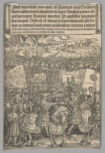 Maksymilian i Henryk VIII z Anglii, tablica 22 ze Scen historycznych z życia cesarza Maksymiliana I z Łuku Triumfalnego autorstwa Albrecht Dürer