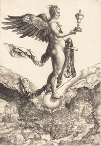Nemezis Wielka Fortuna, c. 15011502. autorstwa Albrecht Dürer