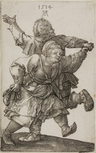 Tańcząca para chłopska autorstwa Albrecht Dürer