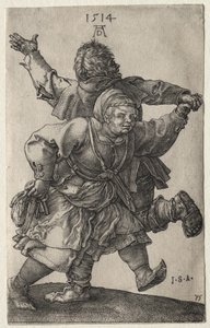 Tańcząca para chłopów autorstwa Albrecht Dürer