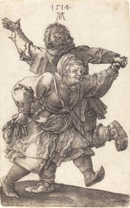 Tańcząca para chłopska, 1514. autorstwa Albrecht Dürer